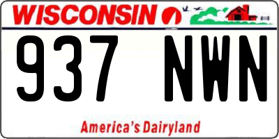 WI license plate 937NWN
