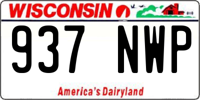 WI license plate 937NWP
