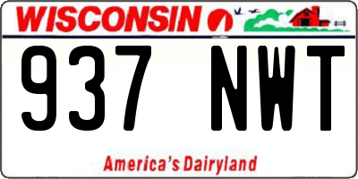WI license plate 937NWT