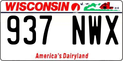 WI license plate 937NWX
