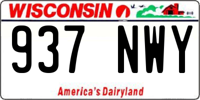 WI license plate 937NWY