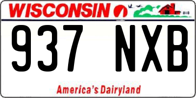 WI license plate 937NXB