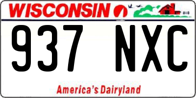 WI license plate 937NXC