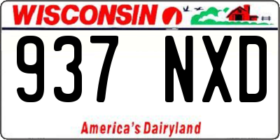 WI license plate 937NXD