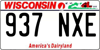 WI license plate 937NXE