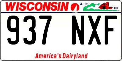 WI license plate 937NXF