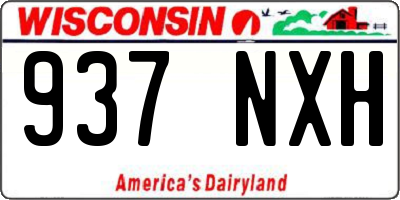 WI license plate 937NXH