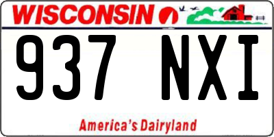 WI license plate 937NXI