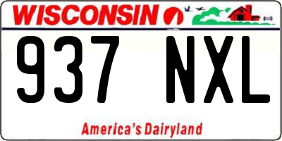 WI license plate 937NXL