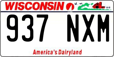 WI license plate 937NXM