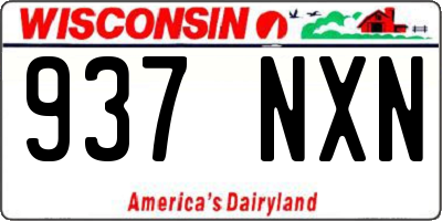 WI license plate 937NXN