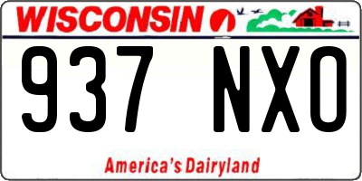 WI license plate 937NXO