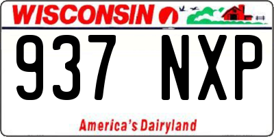 WI license plate 937NXP