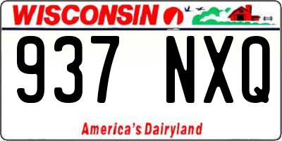 WI license plate 937NXQ