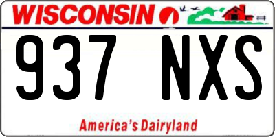 WI license plate 937NXS