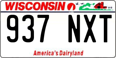 WI license plate 937NXT