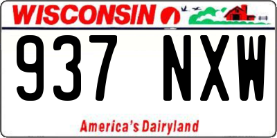 WI license plate 937NXW