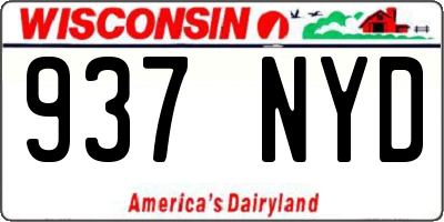 WI license plate 937NYD