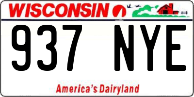 WI license plate 937NYE