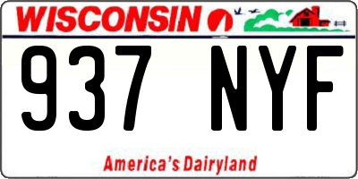 WI license plate 937NYF