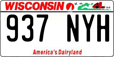 WI license plate 937NYH