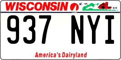 WI license plate 937NYI