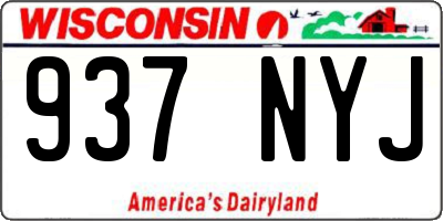 WI license plate 937NYJ