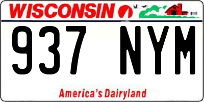 WI license plate 937NYM