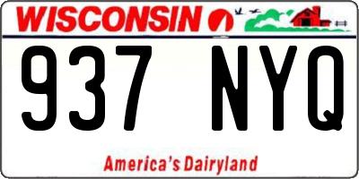 WI license plate 937NYQ