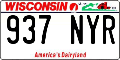 WI license plate 937NYR