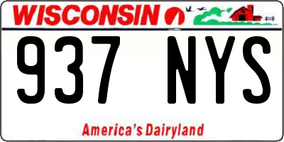 WI license plate 937NYS