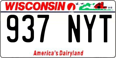 WI license plate 937NYT