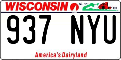 WI license plate 937NYU