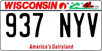WI license plate 937NYV