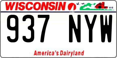 WI license plate 937NYW