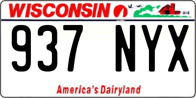 WI license plate 937NYX