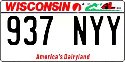 WI license plate 937NYY