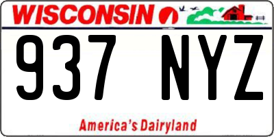 WI license plate 937NYZ