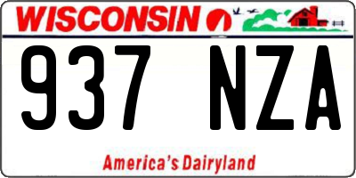 WI license plate 937NZA