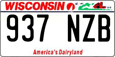 WI license plate 937NZB