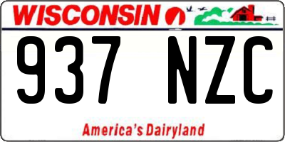 WI license plate 937NZC