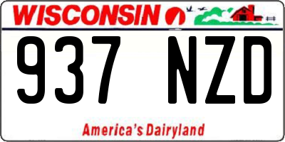 WI license plate 937NZD