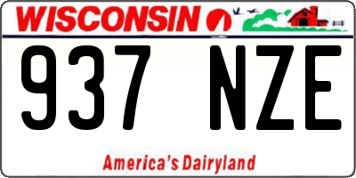 WI license plate 937NZE