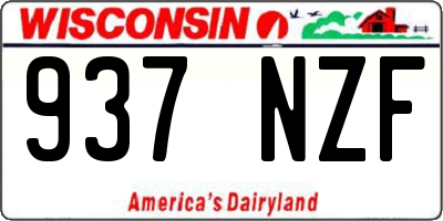 WI license plate 937NZF