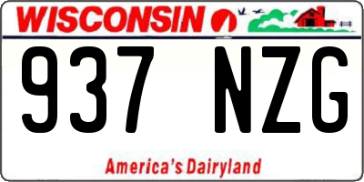 WI license plate 937NZG