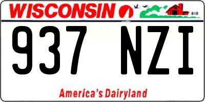 WI license plate 937NZI