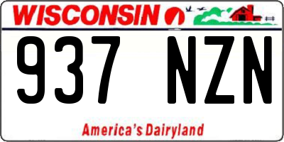 WI license plate 937NZN