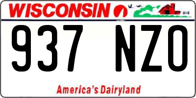 WI license plate 937NZO