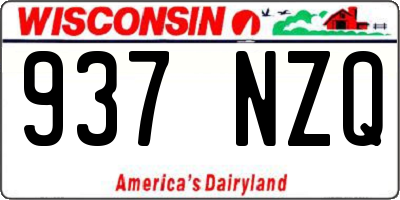 WI license plate 937NZQ