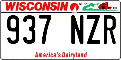 WI license plate 937NZR